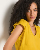 Amber Haze $|& SEAS Gulls Gauze Tank - SOF Full Front