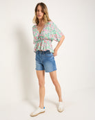 Mauve Mist Floral $|& SEAS Skysail Printed V-Neck Blouse - UGC On Fig