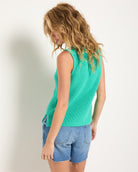 Green Apple $|& SEAS Coastal V-Neck Sweater Tank - SOF Back