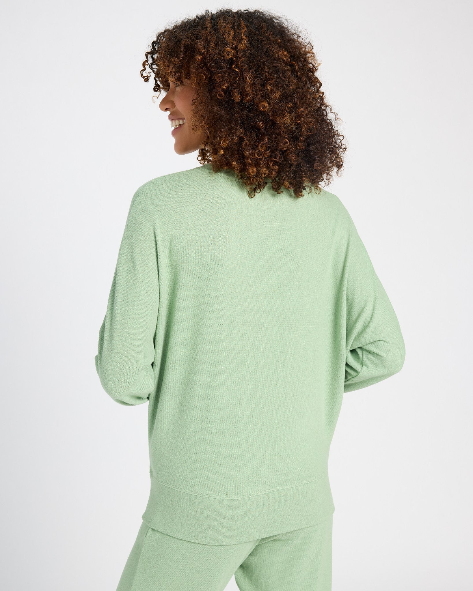 Soft Sage $|& SEAS Rest Easy Dolman Sleeve Hacci Top - SOF Back