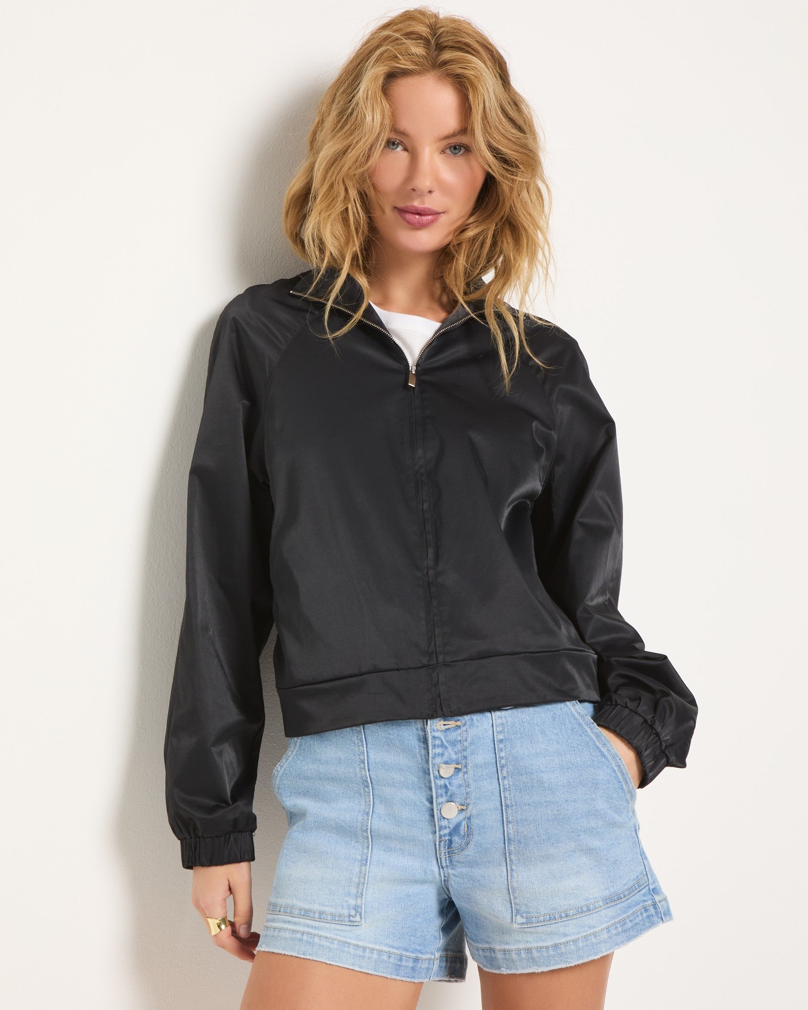 Black $|& SEAS Golden Hour Bomber Jacket - SOF Front