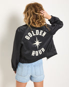 Black $|& SEAS Golden Hour Bomber Jacket - SOF Back