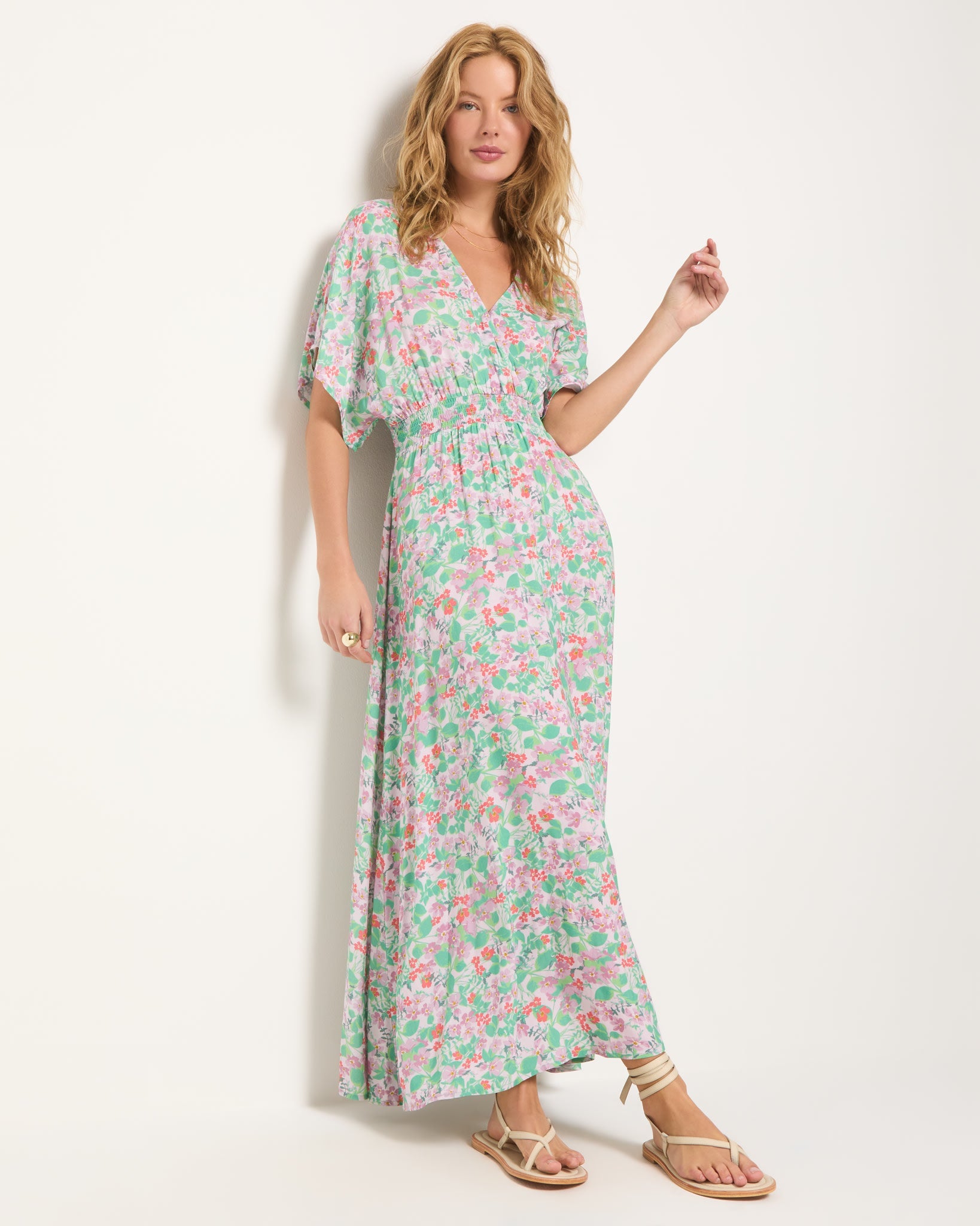 Mauve Mist Floral $|& SEAS Topanga Printed Midi Dress - UGC On Fig