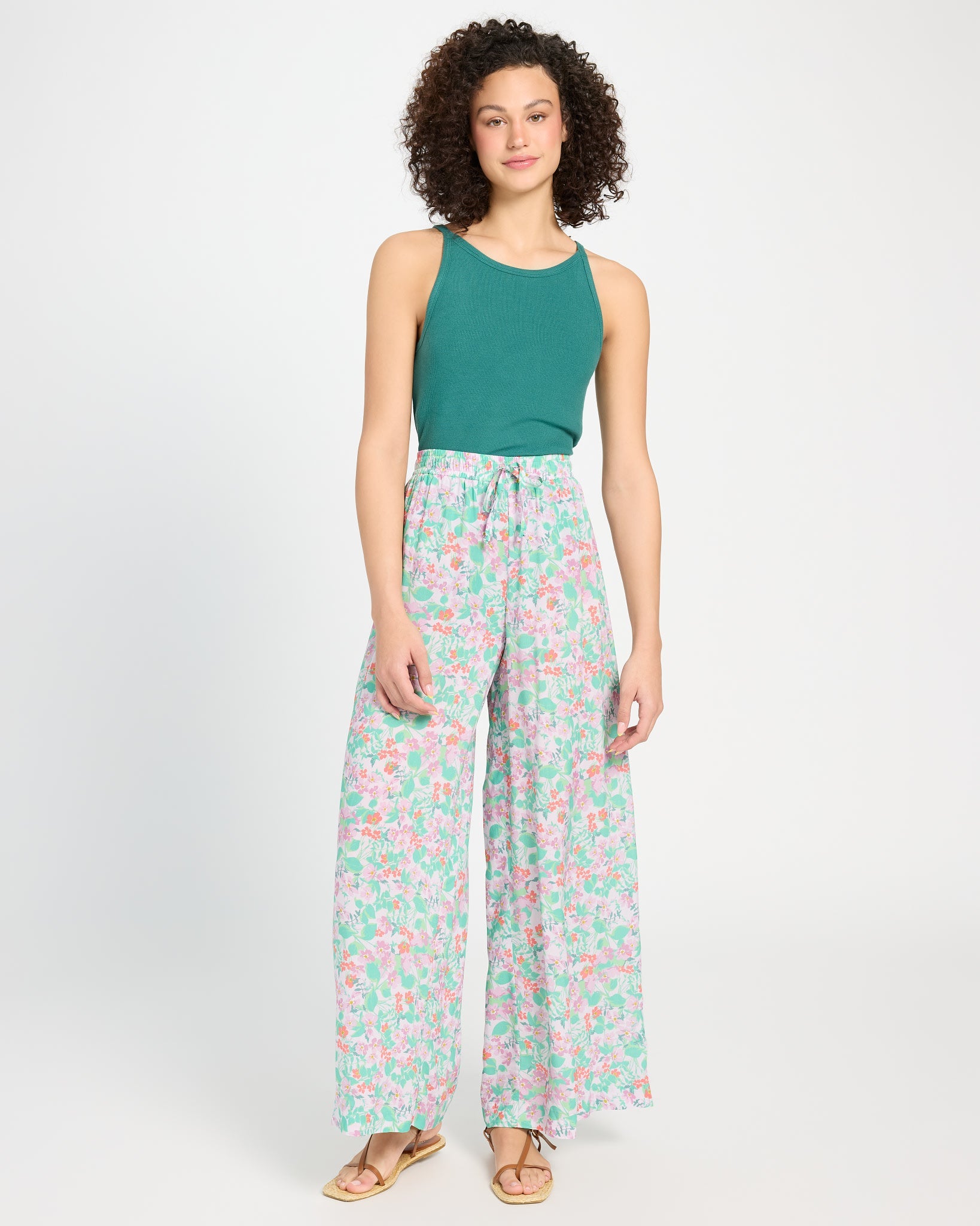 Mauve Mist Floral $|& SEAS Zuma Smocked Waist Pant - UGC On Fig