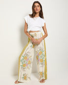 Cream Floral $|& SEAS Zuma Smocked Waist Pant - VOF Side