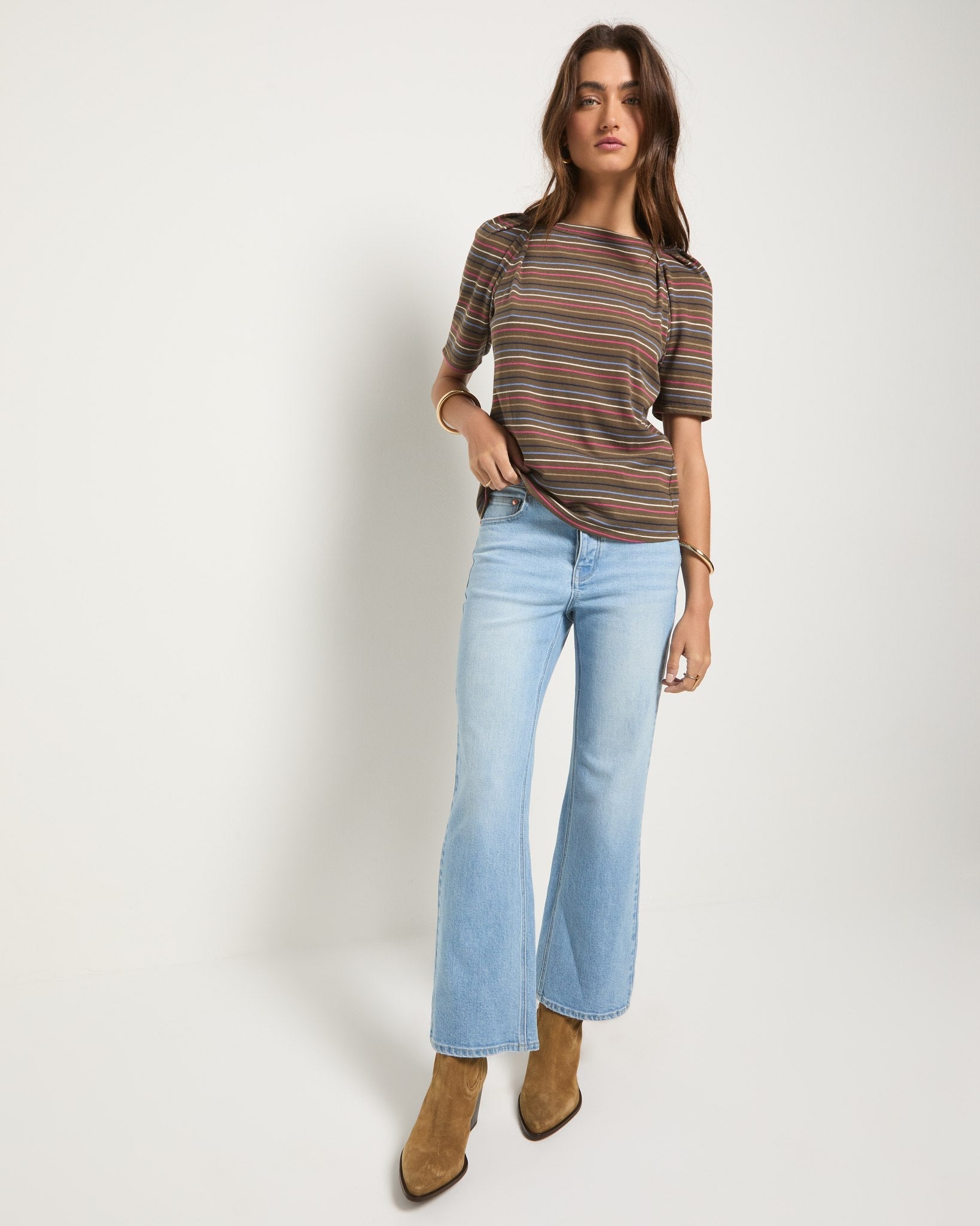 sunsea SNM-BLUE w/耳 BOAT-NECK SHIRT SUNSEA SNM-Blue2 w／耳Boat-neck shirt