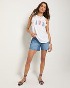 White $|& SEAS Grace 78 & Sunny Graphic Muscle Tank - UGC On Fig