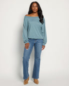 Lagoon $|& SEAS Brooksville Slub Off The Shoulder Top - UGC On Fig