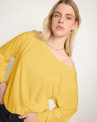Golden $|& SEAS Brooksville Slub Off The Shoulder Top - SOF Full Front