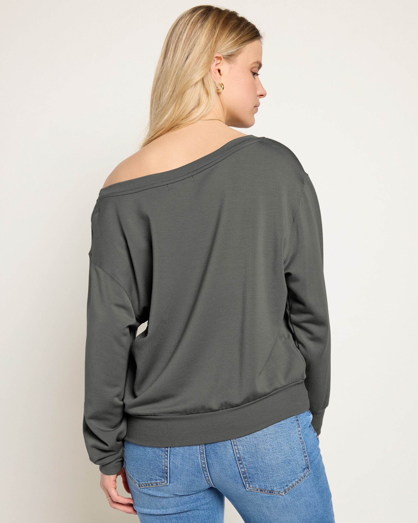 Eclipse $|& SEAS Brooksville One Shoulder Sweatshirt - SOF Back