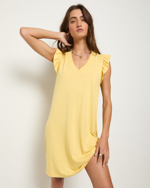 Bliss Ruffle Sleeve Short Dress | Seventy Eight and Sunny