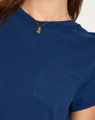 Sapphire $|& SEAS Luna Pocket Tee - SOF Full Front