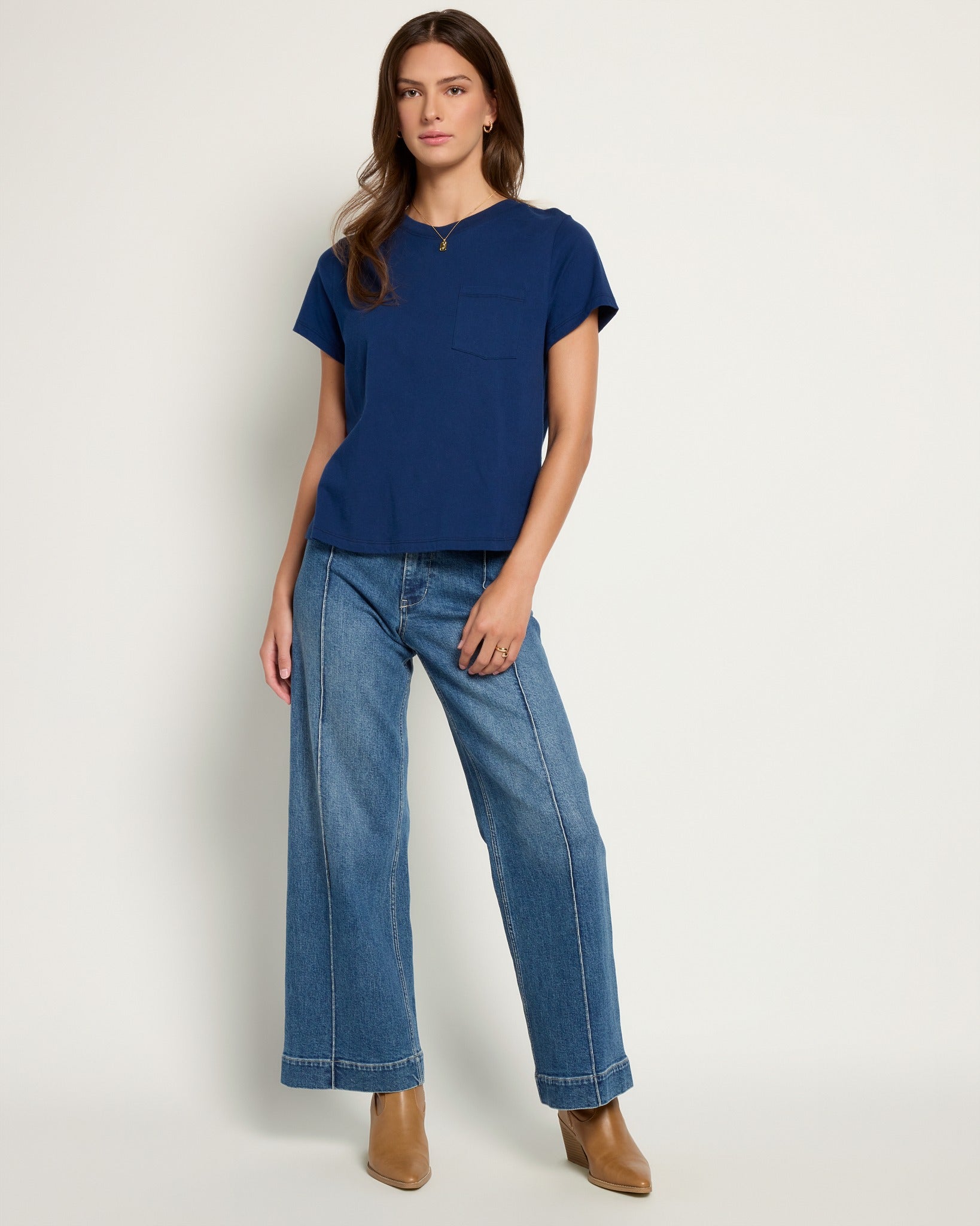 Sapphire $|& SEAS Luna Pocket Tee - UGC On Fig