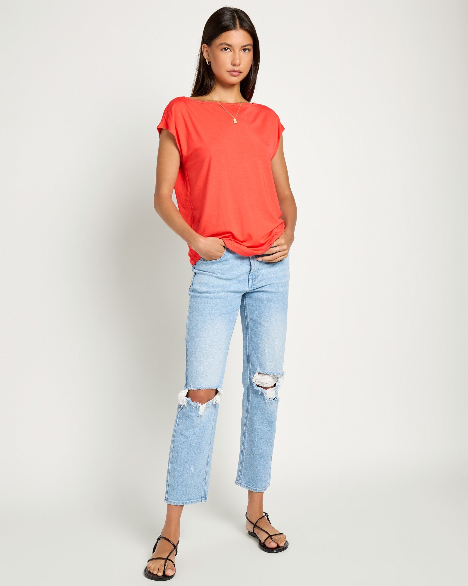 Pomegranate $|& SEAS Brentwood Boat Neck Top - UGC On Fig