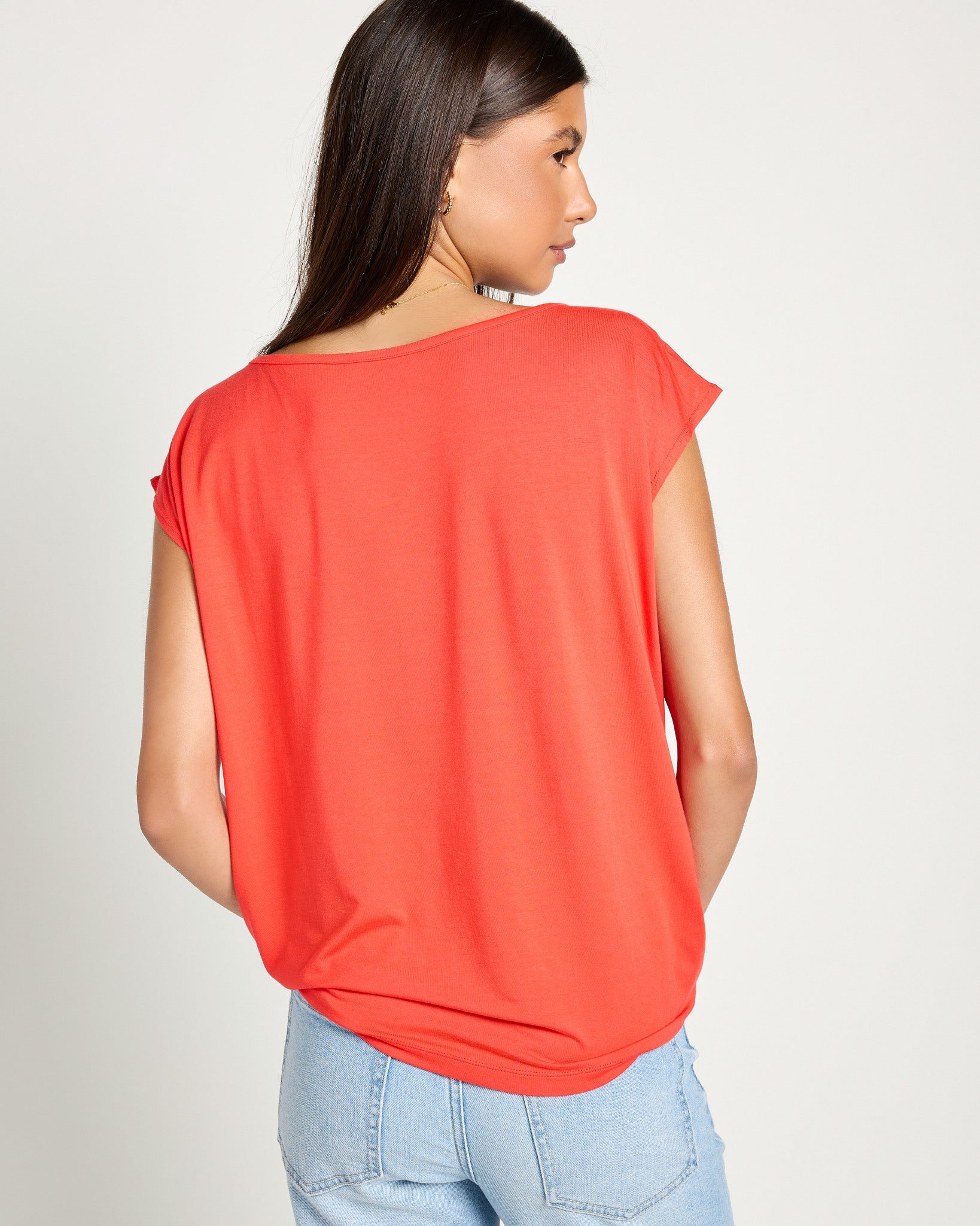 Pomegranate $|& SEAS Brentwood Boat Neck Top - SOF Back