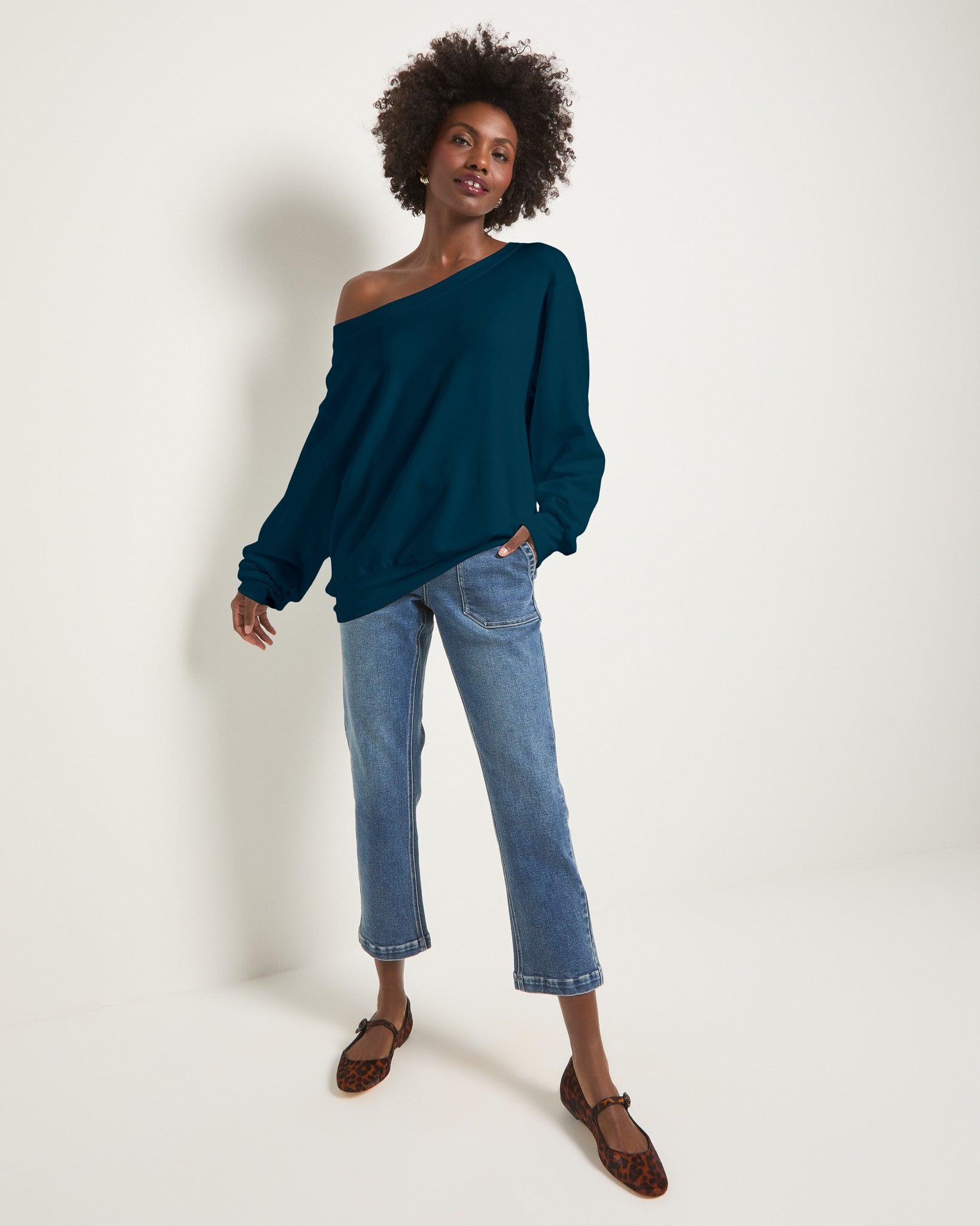 Deep Sea $|& SEAS Brooksville One Shoulder Sweatshirt - UGC On Fig