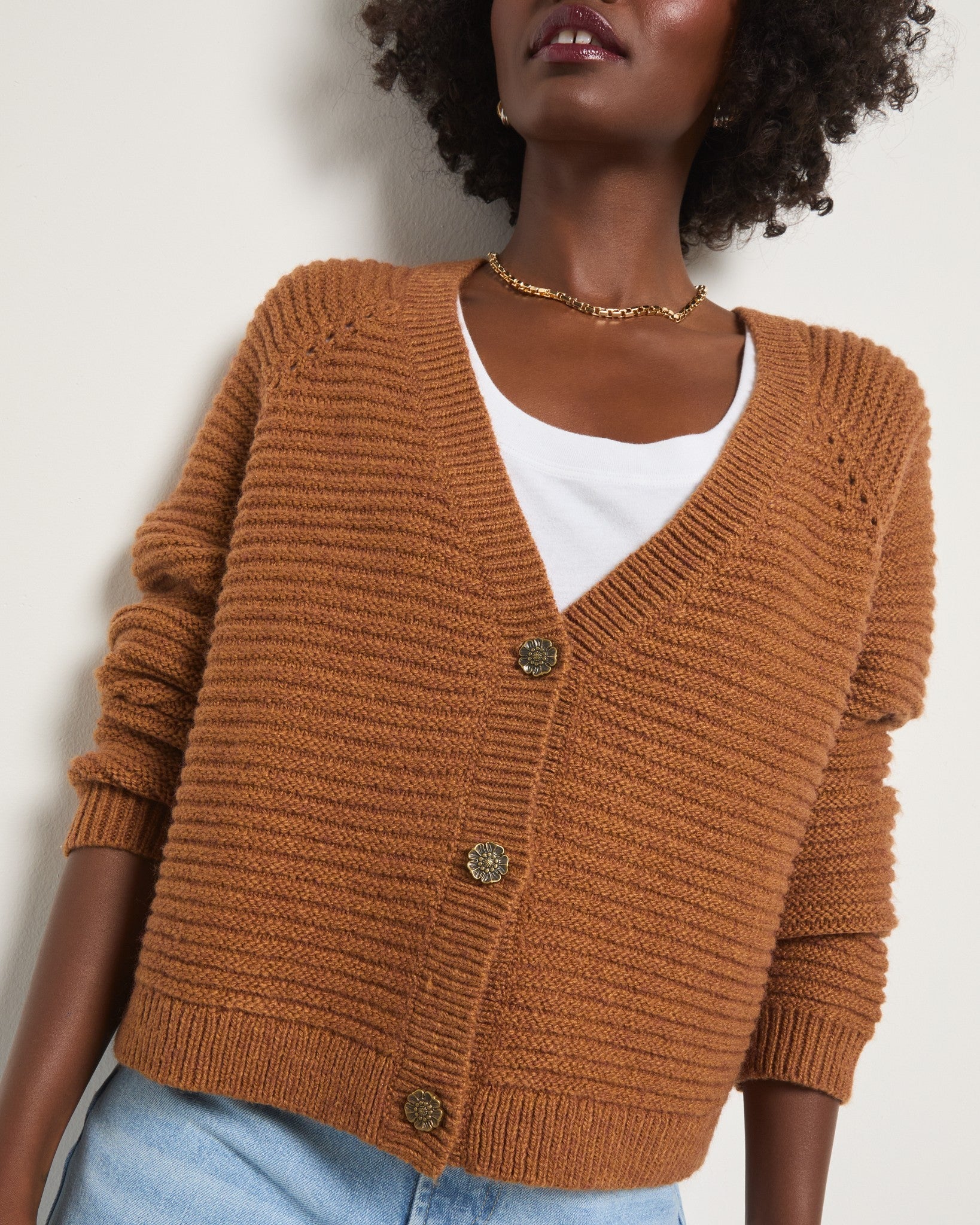 トップス TENBOX / EL PRADO CARDIGAN / BROWN Meadow Cardigan | Seventy Eight and Sunny