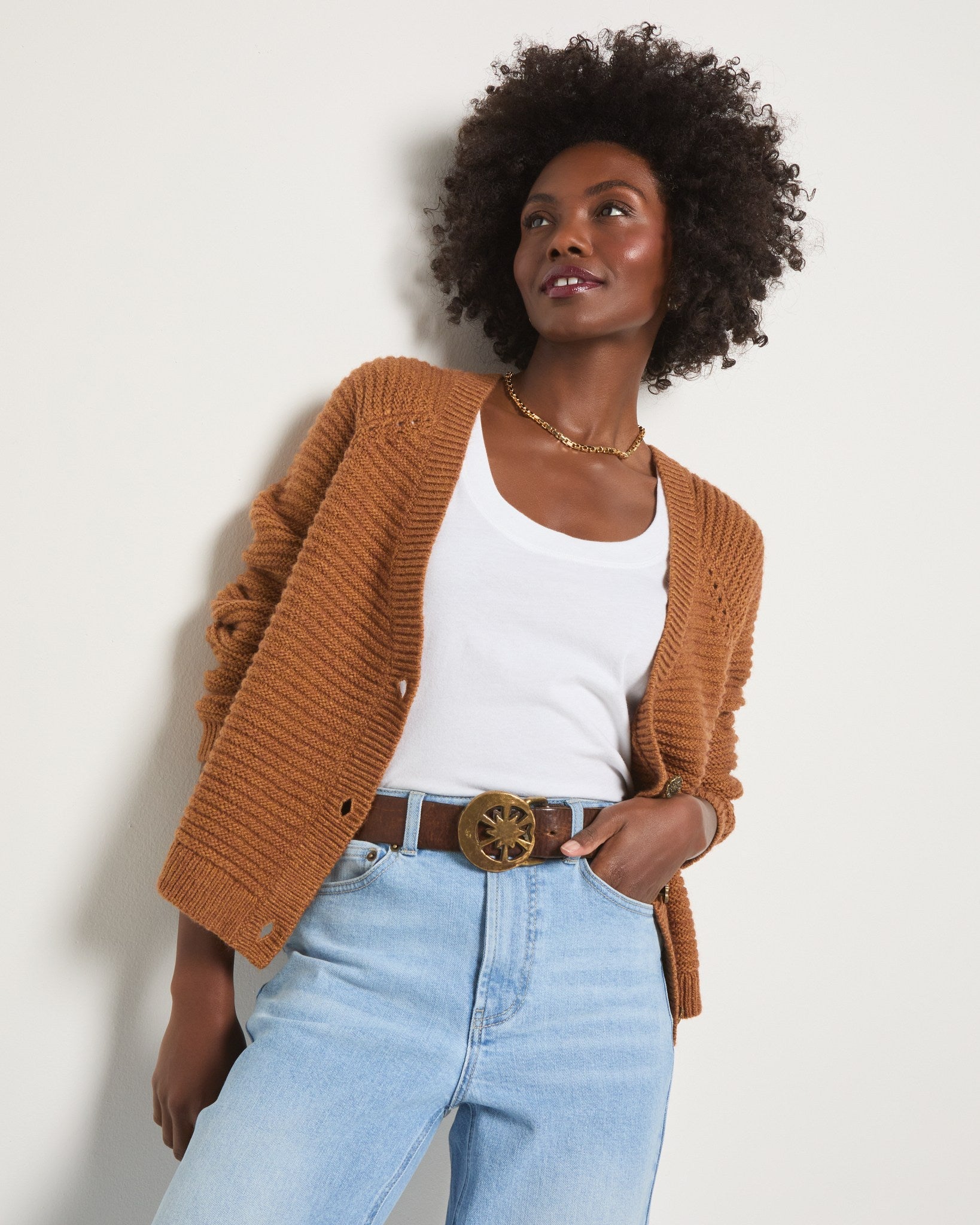 トップス T/C BASIC KNIT SHIRT CARDIGAN M WYM LIDNM（ウィム バイ リドム）の「T/C BASIC KNIT SHIRT