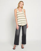 Cream Stripe $|& SEAS Surfside Stripe Scoop Tank - UGC On Fig