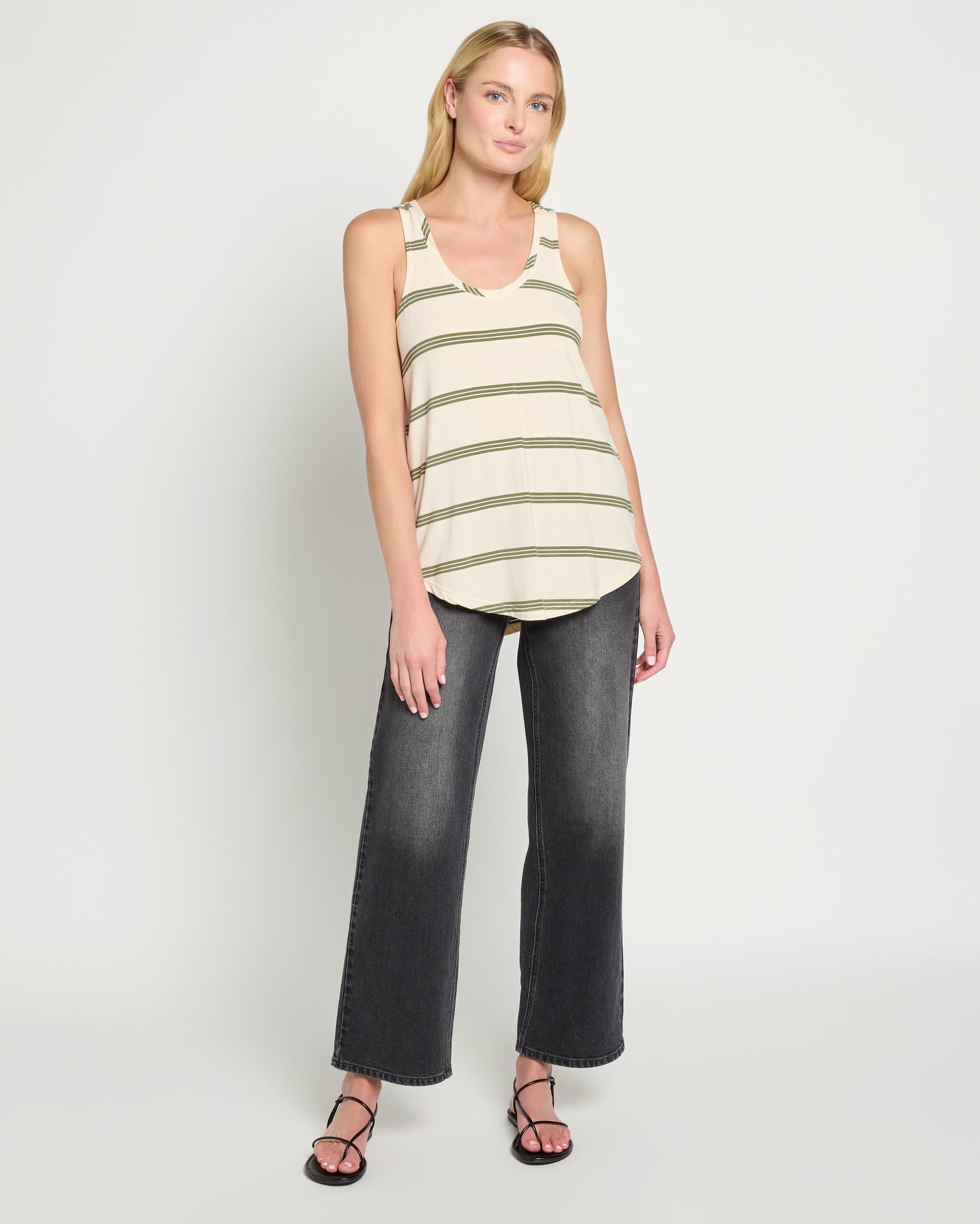 Cream Stripe $|& SEAS Surfside Stripe Scoop Tank - UGC On Fig