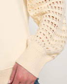 Cream $|& SEAS Opulent Mixed Media Sweatshirt - SOF Full Front