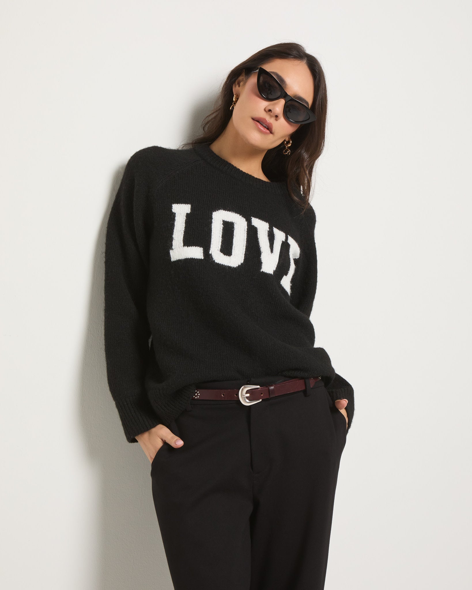 Black $|& SEAS Love Sweater - VOF Front