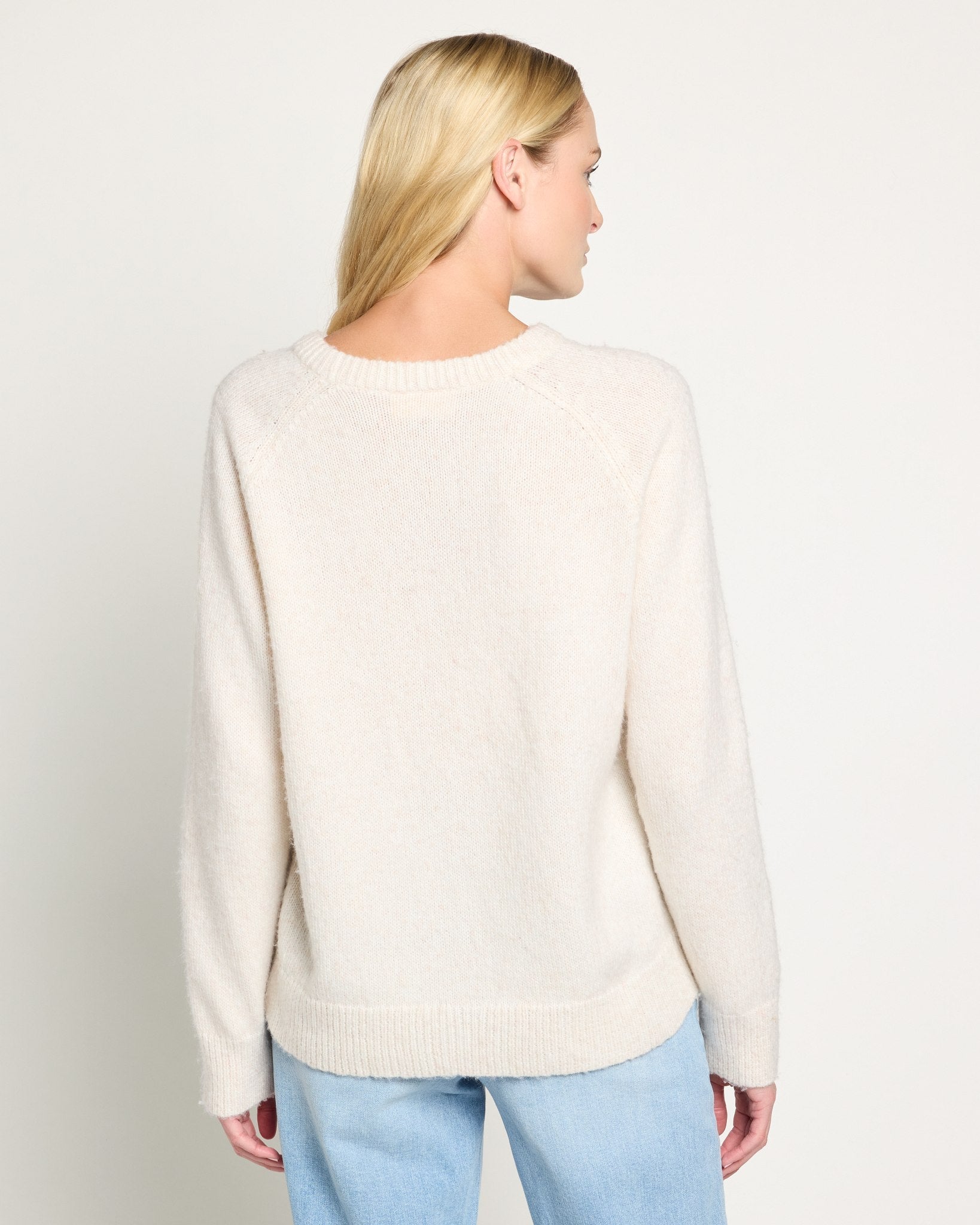 Heather Cream $|& SEAS Cozy Sweater - SOF Back