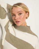 Birch $|& SEAS Port Mock Neck Striped Sweater - SOF Full Front