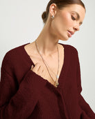 Black Cherry $|& SEAS Easy to Love Cardigan - SOF Full Front