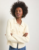 Cream $|& SEAS Serenity Pocket Cardigan - VOF Front
