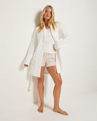 White $|& SEAS Dreamcatcher Chenille Robe - SOF Full Front