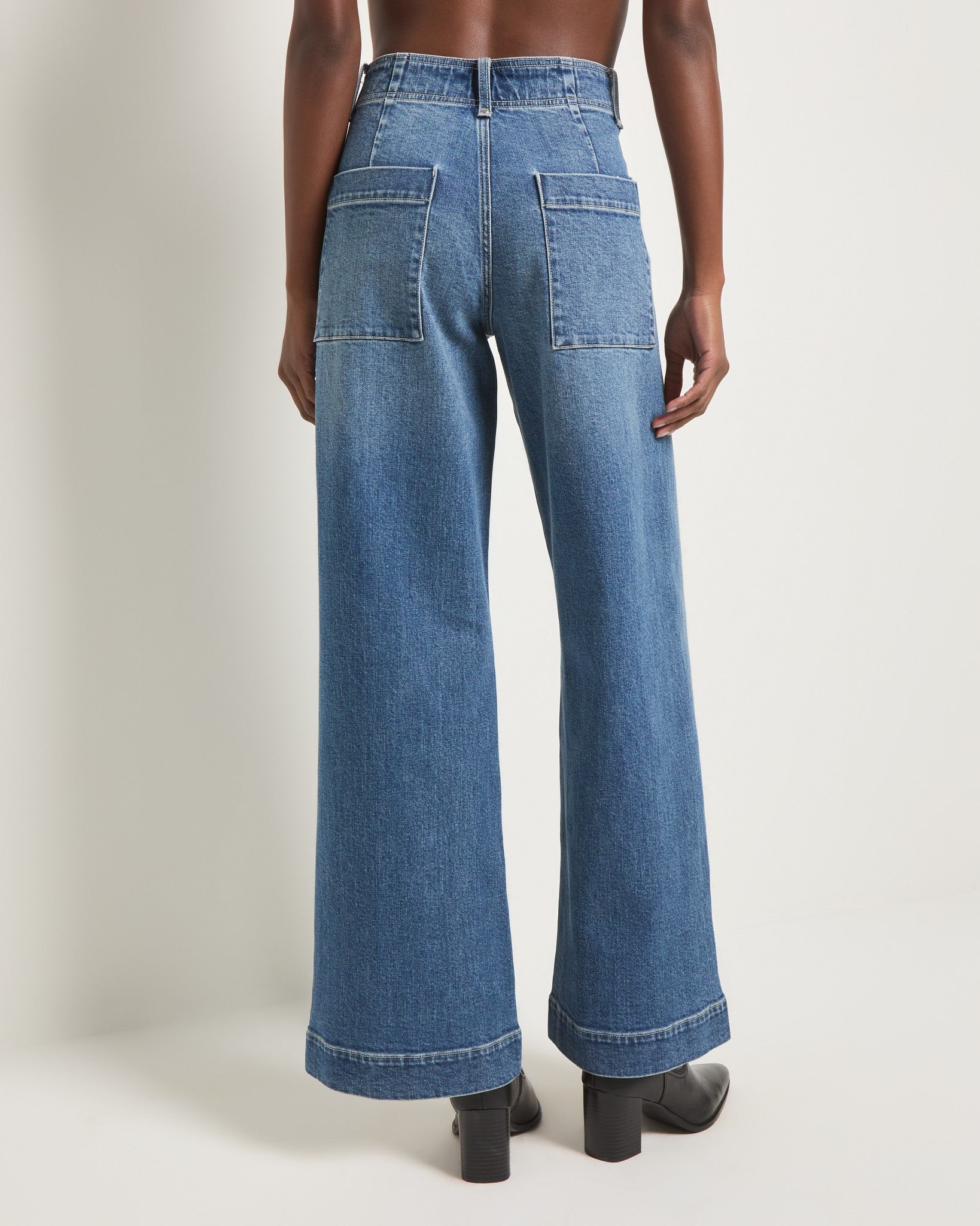 Swell Blue $|& SEAS Pismo Wide Leg Jean - SOF Back