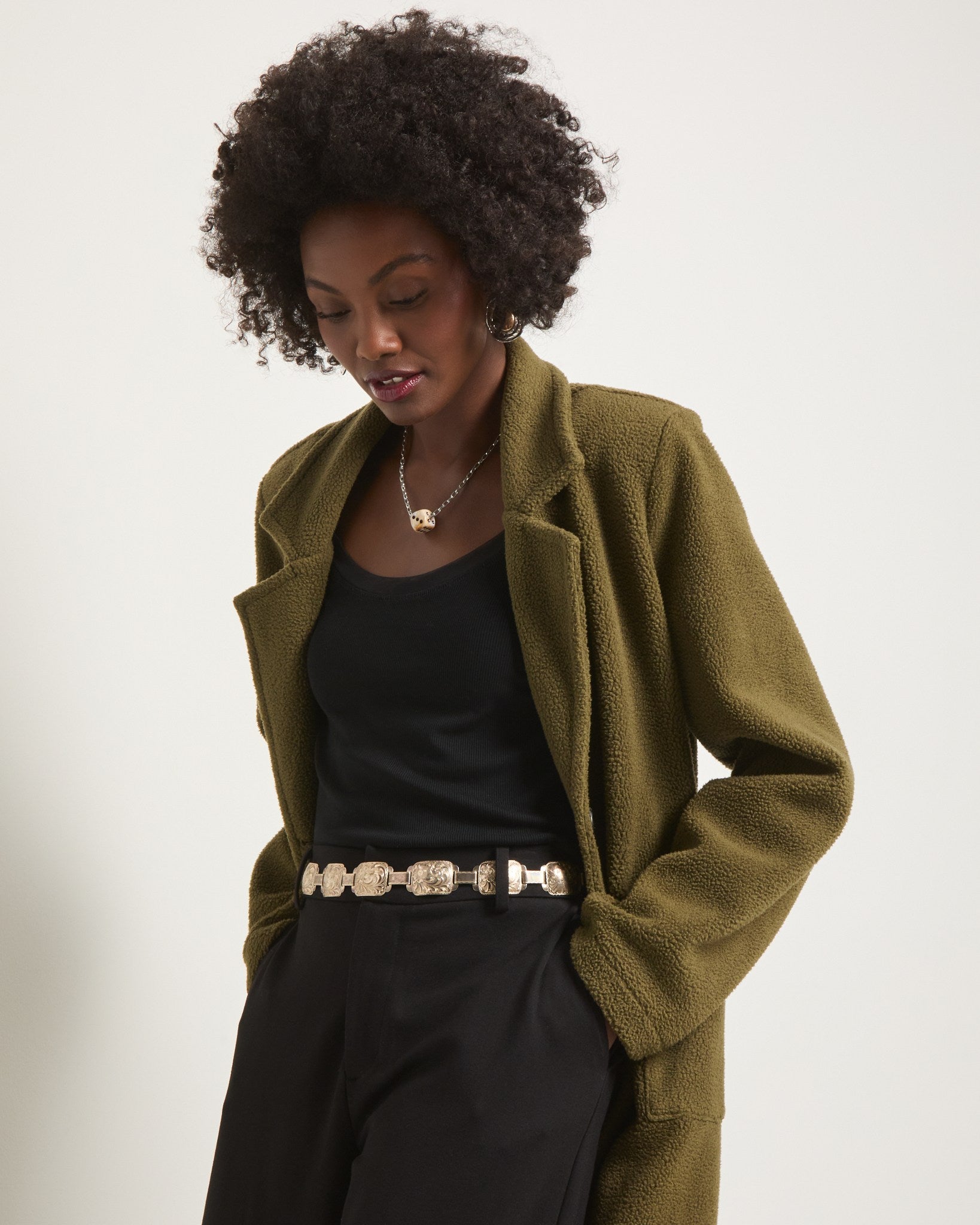 Olive Branch $|& SEAS Samantha Sherpa Coatigan - VOF Side