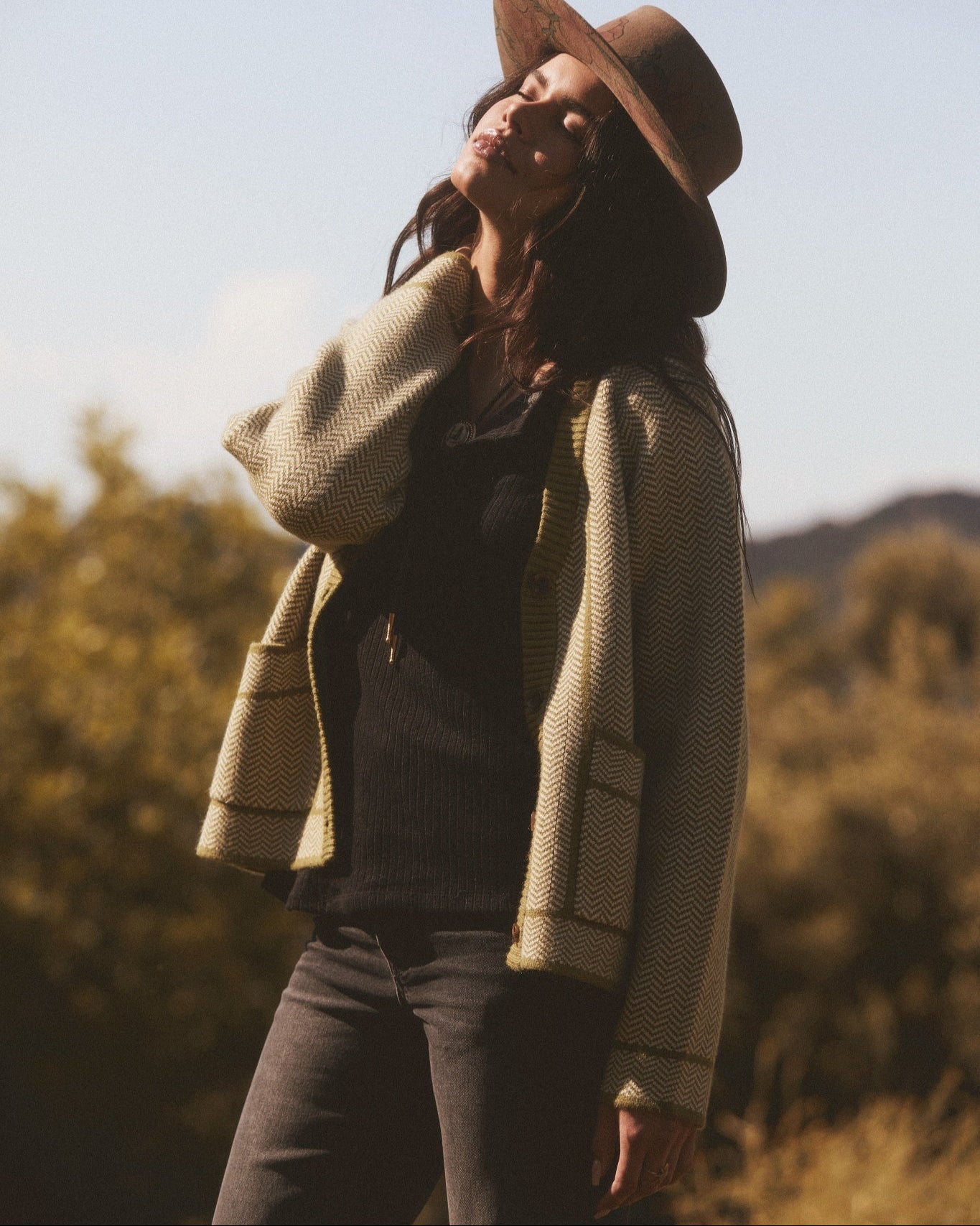 Olive Branch $|& SEAS Wanderlust Cardigan - SOF Side