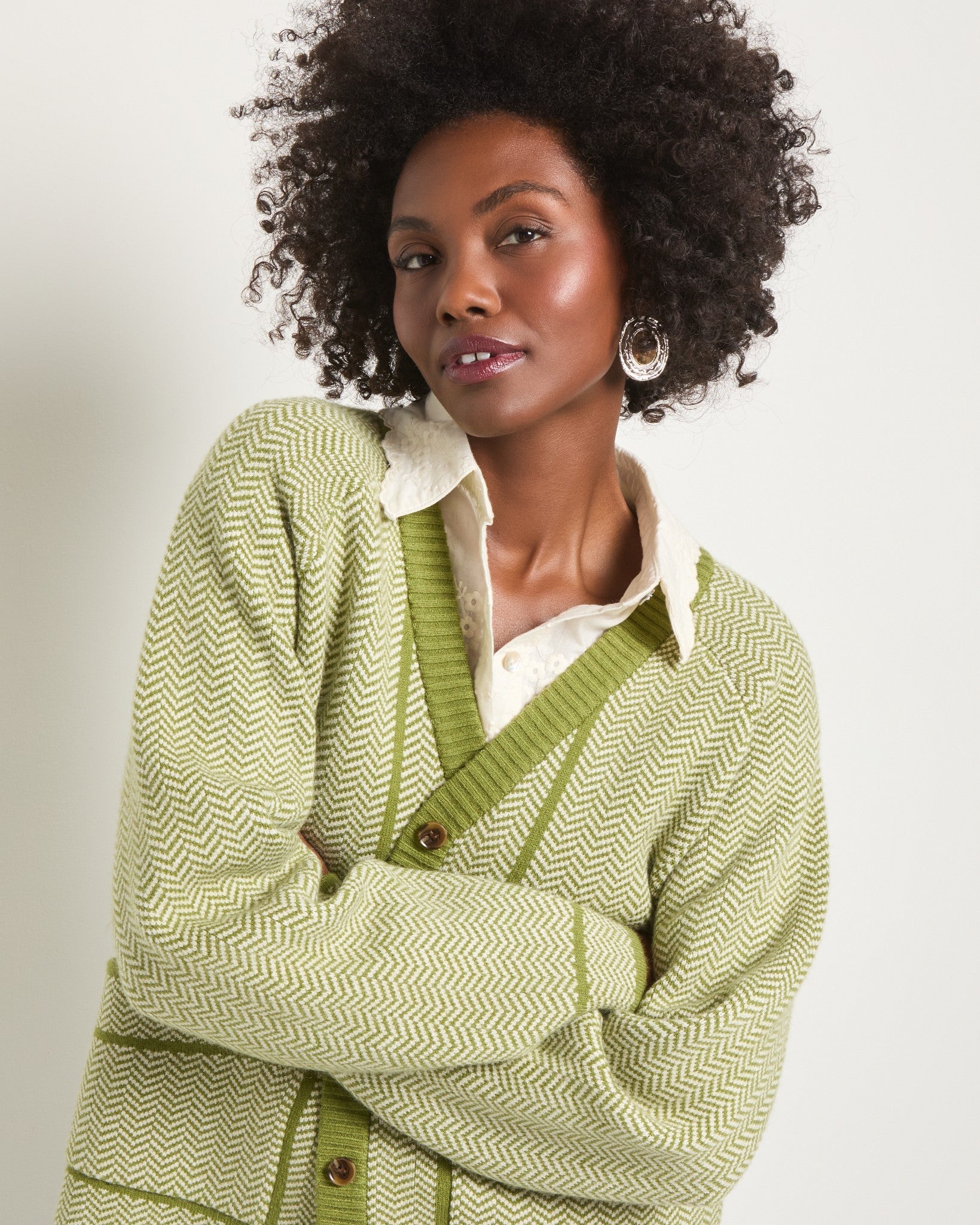 Olive Branch $|& SEAS Wanderlust Cardigan - VOF Front