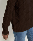 Espresso $|& SEAS Countryside Mockneck Sweater - SOF Full Front
