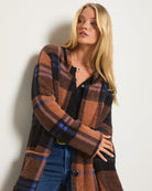 Toffee Plaid $|& SEAS Unity Coatigan - VOF Front