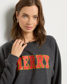 Heather Obsidian $|& SEAS Cliffedge Raglan Merry Sweatshirt - SOF Full Front