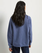 Heather Indigo Haze $|& SEAS Cliffedge Raglan Peace on Earth Sweatshirt - SOF Back