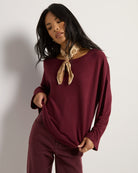 Black Cherry $|& SEAS Sonder Cinch Sleeve Pullover - SOF Full Front