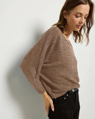 Heather Sandbar $|& SEAS Highland Dolman Long Sleeve Top - VOF Front