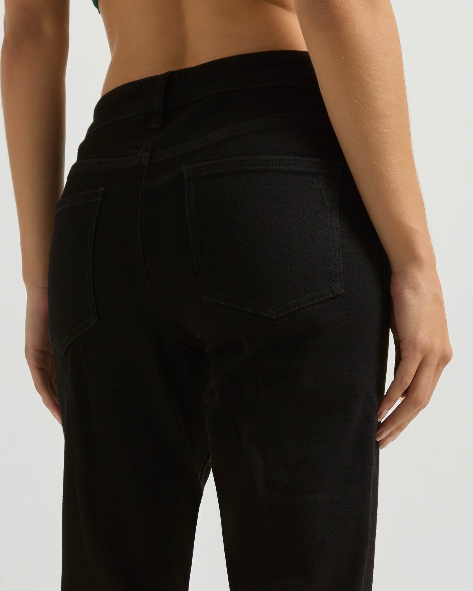 Black $|& SEAS Taurus Cuffed Skinny Jean - SOF Full Front