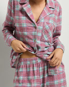 Fireside Tartan Cherry Plaid $|& SEAS Cat Nap Pajama Shirt - SOF Full Front