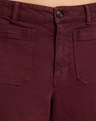 Black Cherry $|& SEAS Caroline Cropped Wide Leg Twill Pant - SOF Full Front
