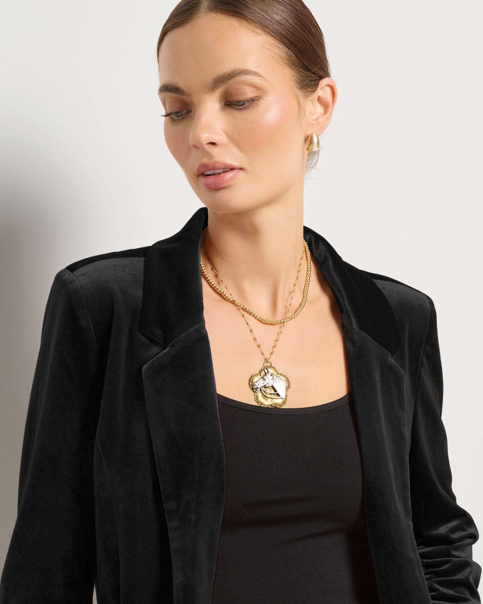 Black $|& SEAS Aries Ruched Sleeve Blazer - VOF Side