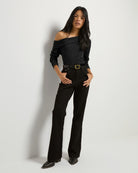 Black $|& SEAS Marigold One Shoulder Top - SOF Back