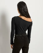 Black $|& SEAS Marigold One Shoulder Top - SOF Side
