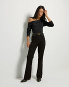 Black $|& SEAS Marigold One Shoulder Top - SOF Back
