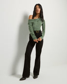 Faded Turf Green $|& SEAS Marigold One Shoulder Top - UGC On Fig