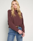 Espresso $|& SEAS Sandy Turtleneck Dolman Top - SOF Front